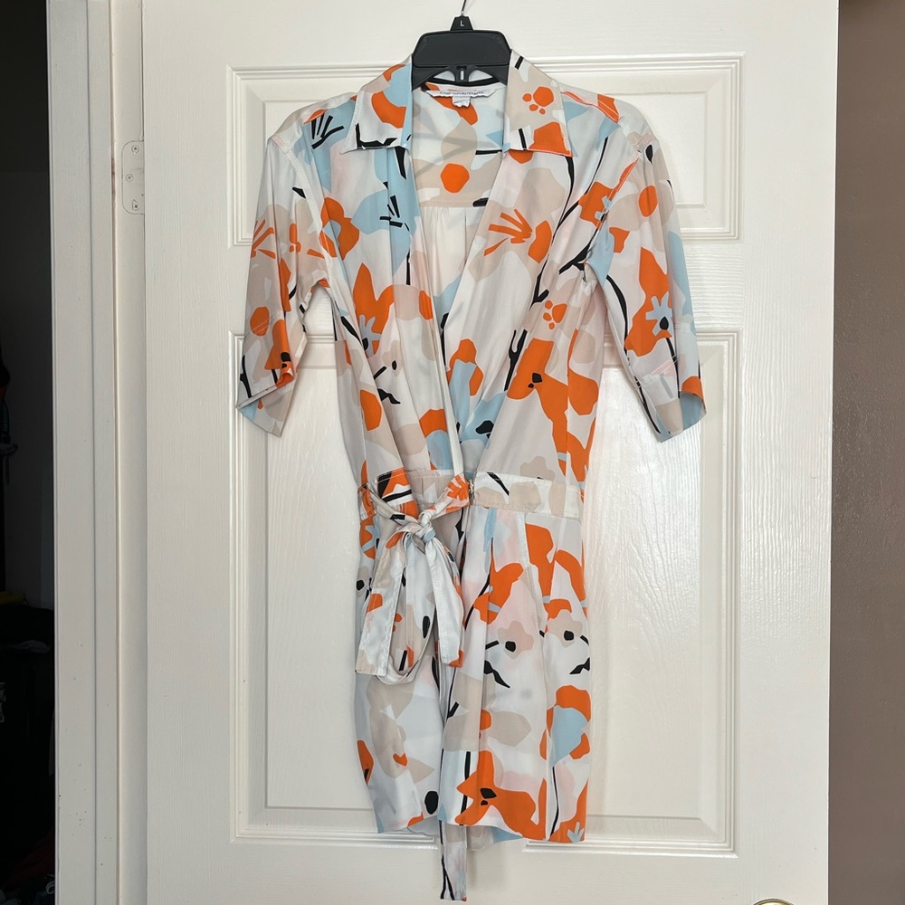 DVF Ebuca Print Silk Romper - Size 2